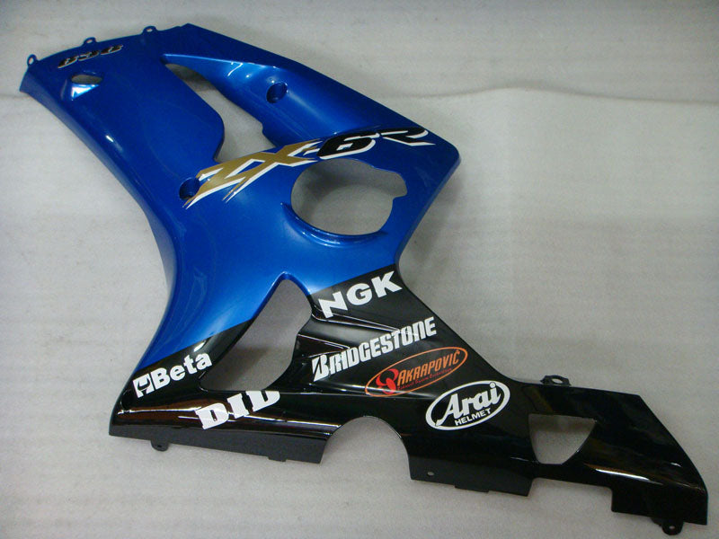 Kit de carénage bleu et noir style usine - NINJA ZX-6R 03-04