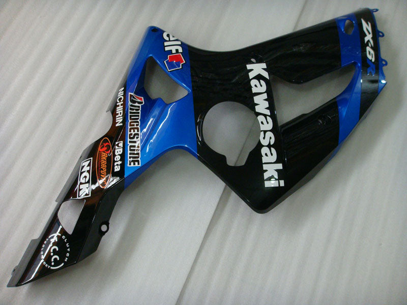 Kit de carénage bleu noir style usine - NINJA ZX-6R 03-04