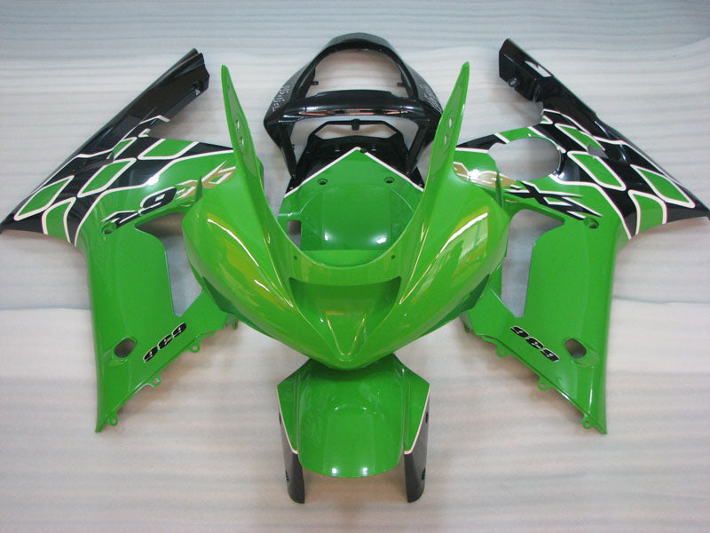 Kit de carénage vert et noir style usine - NINJA ZX-6R 03-04