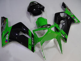 Kit de carénage noir et vert style usine - NINJA ZX-6R 03-04