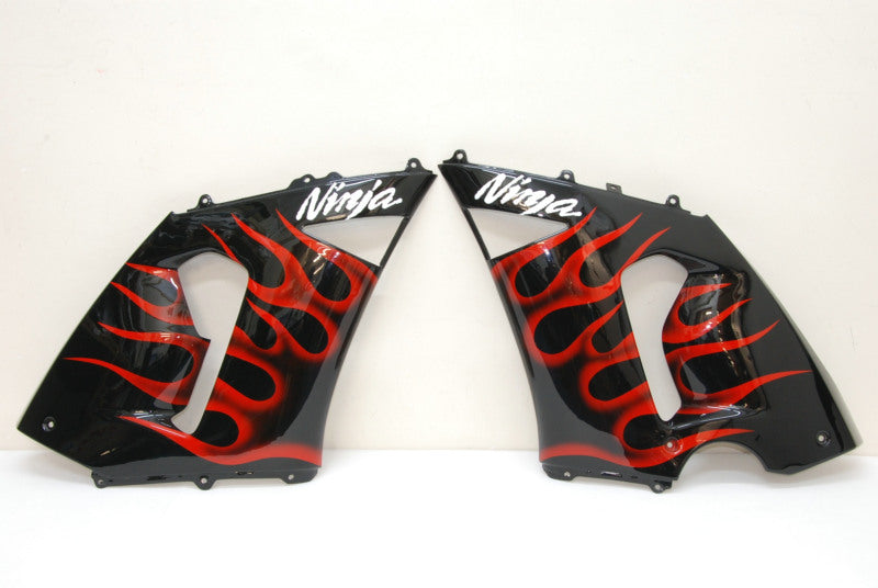 Flamme noire et rouge - Kit de carénage NINJA ZX-6R 05-06