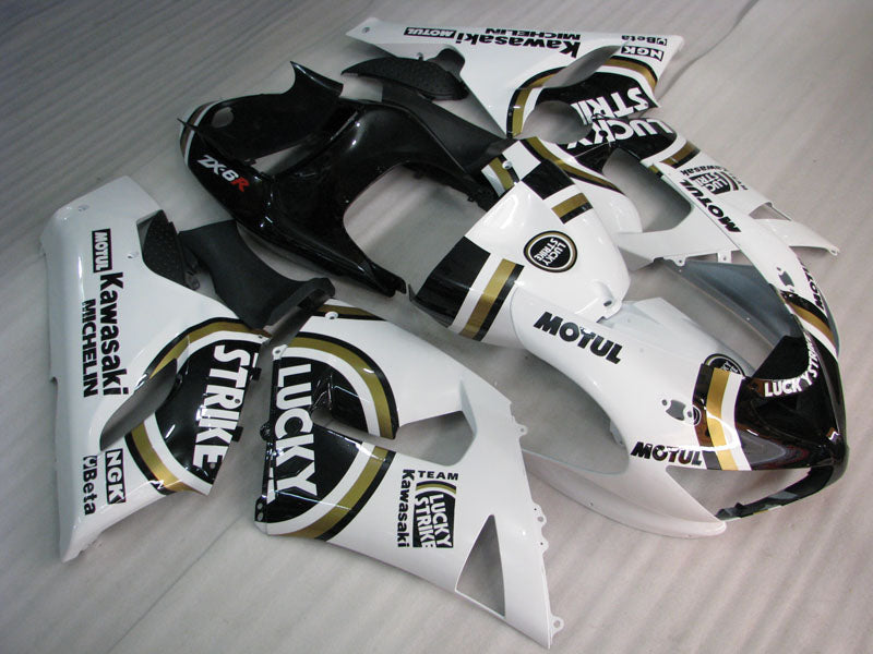 Kit de carénage Lucky Strike noir et blanc pour NINJA ZX-6R 05-06