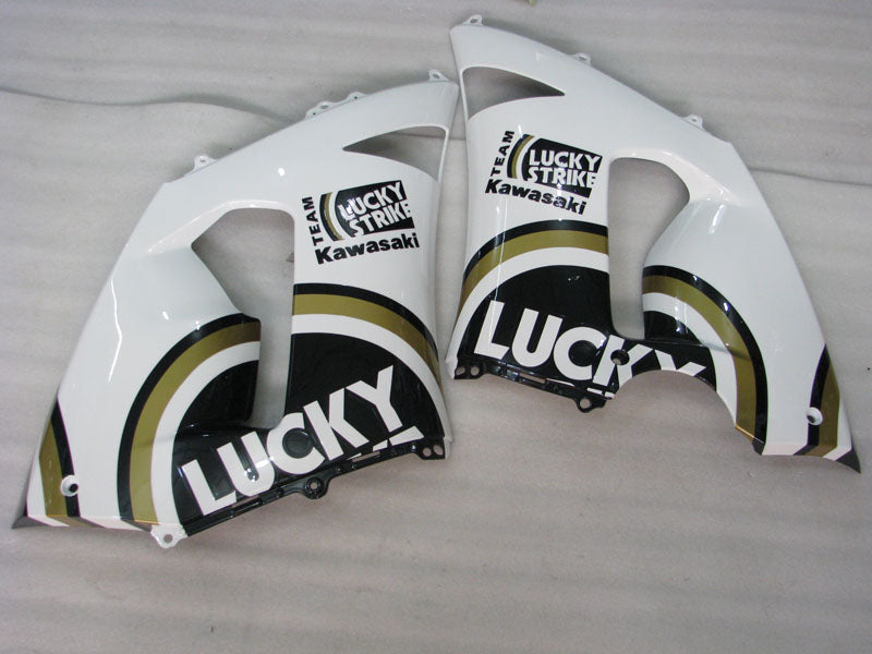 Kit de carénage Lucky Strike noir et blanc pour NINJA ZX-6R 05-06