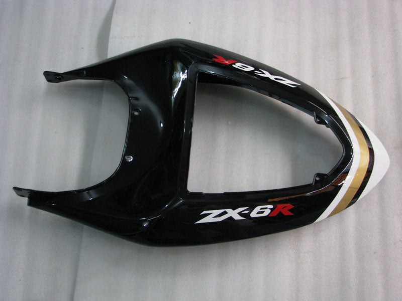 Kit de carénage Lucky Strike noir et blanc pour NINJA ZX-6R 05-06