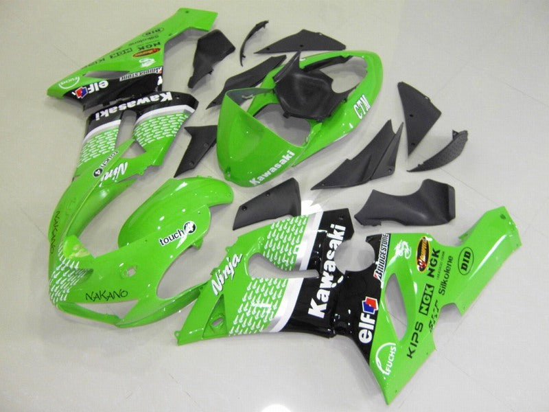 Kit de carénage Nakano vert et noir pour NINJA ZX-6R 05-06