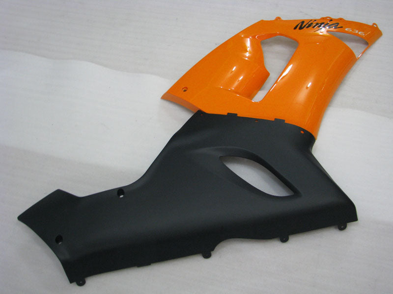 Kit de carénage orange et noir mat style usine - NINJA ZX-6R 05-06