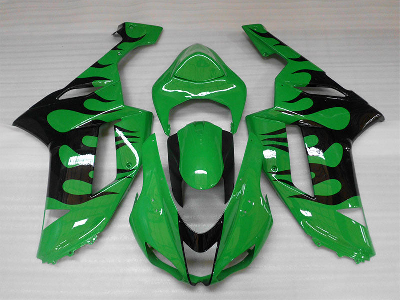Flamme verte et noire - Kit de carénage NINJA ZX-6R 07-08