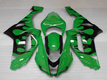 Charger l&#39;image dans la galerie, Flamme verte et noire - Kit de carénage NINJA ZX-6R 07-08