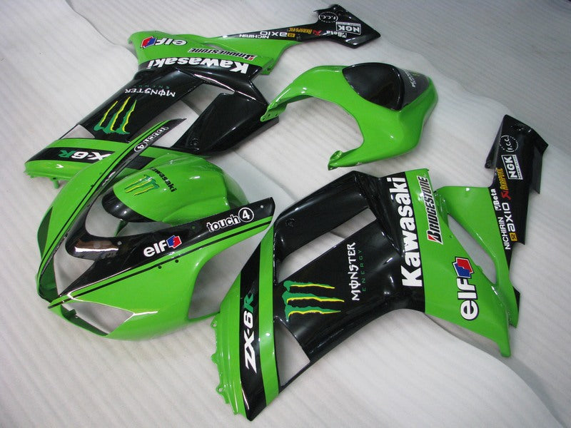 Kit de carénage Green Black Monster - NINJA ZX-6R 07-08