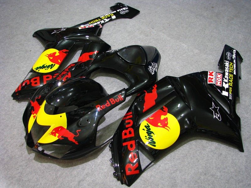 Kit de carénage Black Red Bull - NINJA ZX-6R 07-08