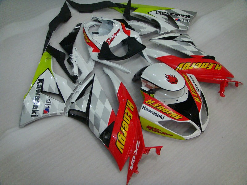 Kit de carénage H.Energy blanc et rouge pour NINJA ZX-6R 09-12