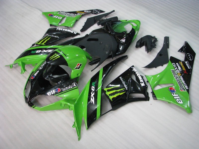Kit de carénage Monster vert et noir - NINJA ZX-6R 09-12