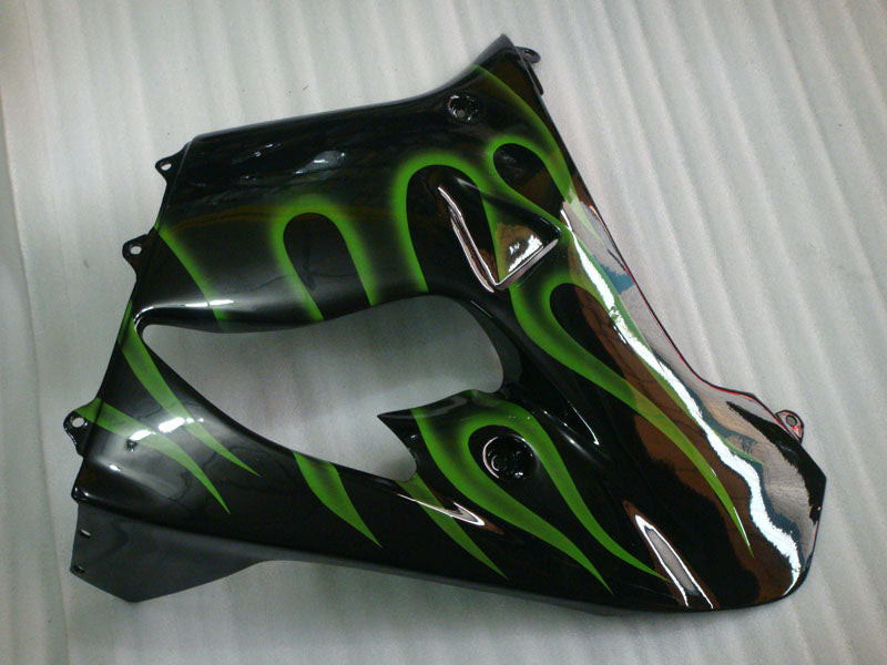 Kit de carénage noir à flamme verte - NINJA ZX-9R 00-01
