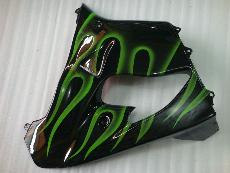 Kit de carénage noir à flamme verte - NINJA ZX-9R 00-01