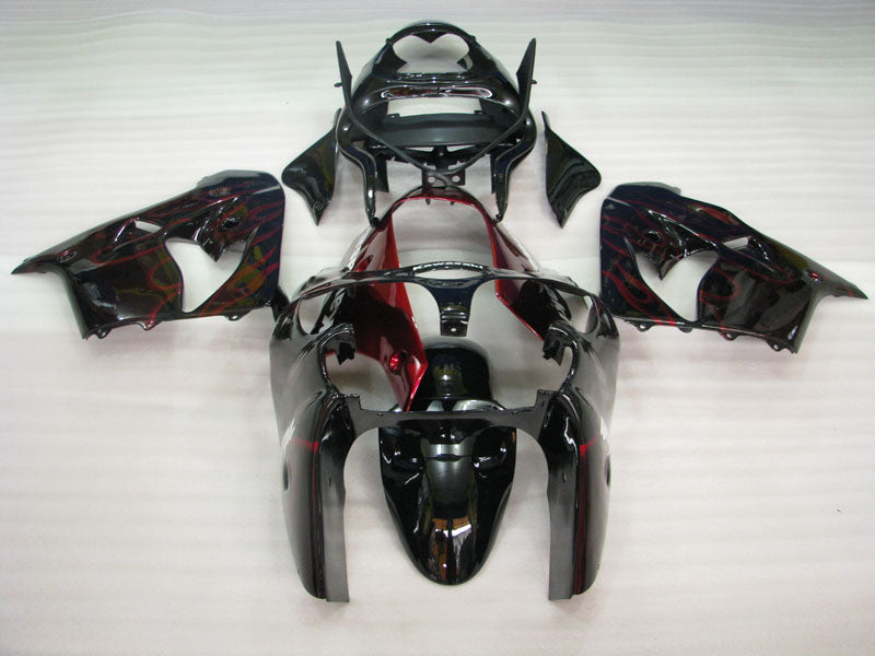 Kit de carénage noir à flamme rouge - NINJA ZX-9R 00-01