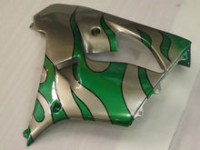 Charger l&#39;image dans la galerie, Kit de carénage Silver and Green Flame - NINJA ZX-9R 00-01