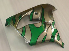 Charger l&#39;image dans la galerie, Kit de carénage Silver and Green Flame - NINJA ZX-9R 00-01