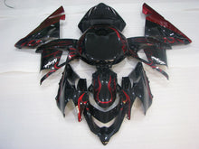 Charger l&#39;image dans la galerie, Black and Red Flame - NINJA ZX-10R 04-05 Fairing Kit
