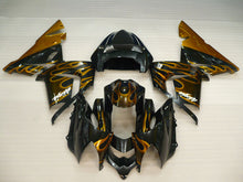 Charger l&#39;image dans la galerie, Black and Golden Flame - NINJA ZX-10R 04-05 Fairing Kit