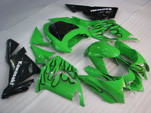 Charger l&#39;image dans la galerie, Green and Black Flame - NINJA ZX-10R 04-05 Fairing Kit