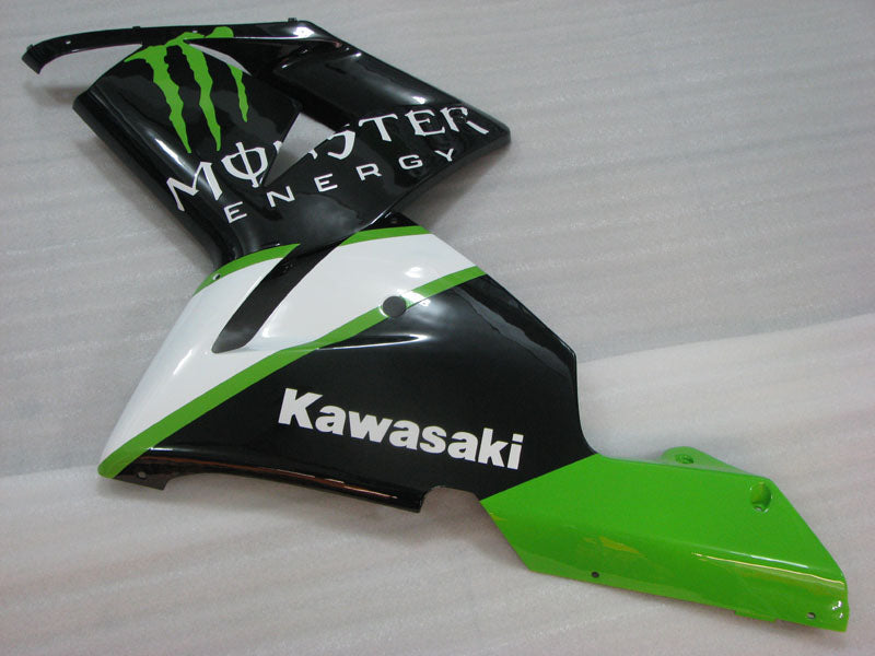 White and Black Green Monster - NINJA ZX-10R 04-05 Fairing Kit