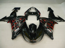 Charger l&#39;image dans la galerie, Black and Red Flame - NINJA ZX-10R 06-07 Fairing Kit