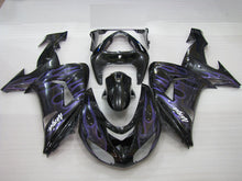 Charger l&#39;image dans la galerie, Black and Purple Flame - NINJA ZX-10R 06-07 Fairing Kit