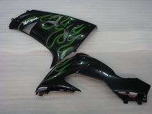 Charger l&#39;image dans la galerie, Black and Green Flame - NINJA ZX-10R 06-07 Fairing Kit