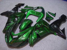 Charger l&#39;image dans la galerie, Green and Black Flame - NINJA ZX-10R 06-07 Fairing Kit