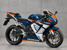 Charger l'image dans le visualiseur de la galerie, Deep Blue and Orange White Factory Style - CBR600RR 24-26 Fairing Kit