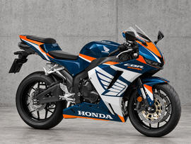 Kit de carénage style usine bleu foncé, orange et blanc - CBR600RR 24-26