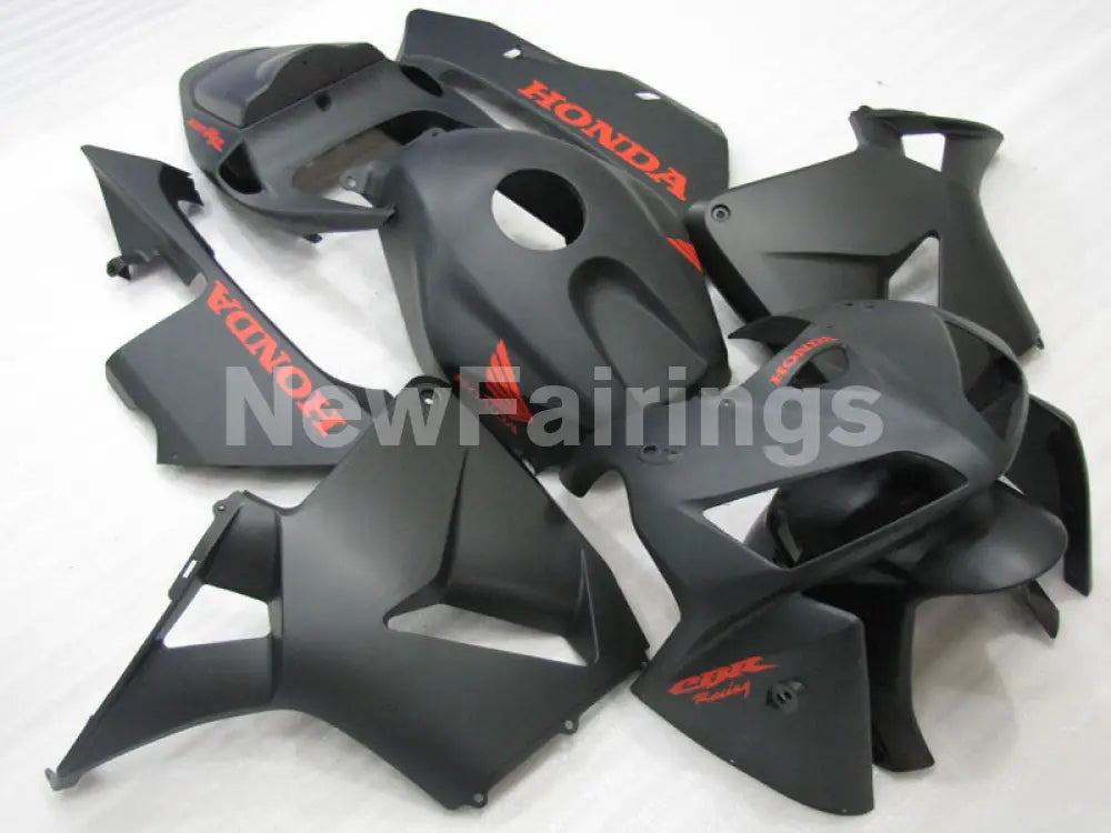 Matte Black with red decals Factory Style - CBR600RR 05-06 Fairing Kit