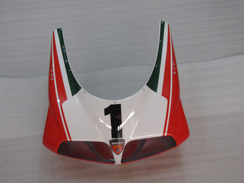 Number 1 Red and White Shell - Ducati 748/916/996/998 96-02 Fairing Kit (Single Passenger Seat)