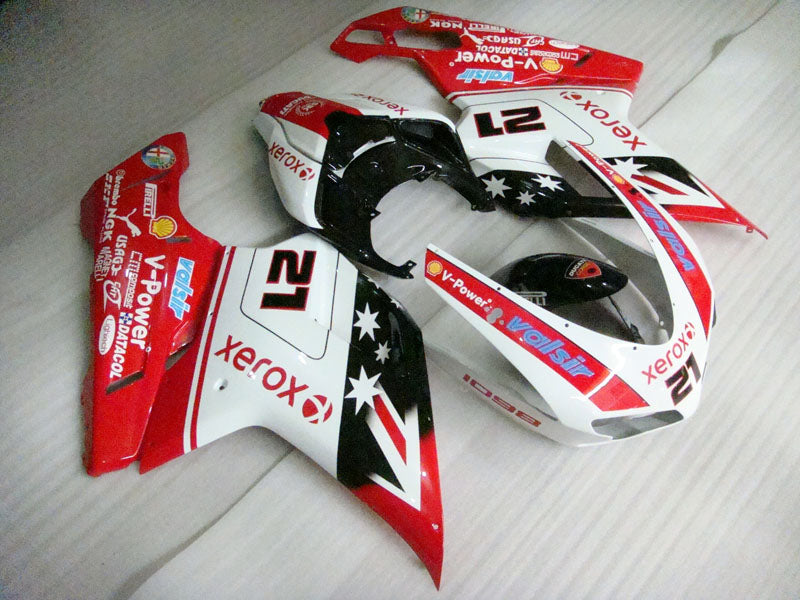 Number 21 Red and White Black Star - Ducati 1098 07-11 Fairing Kit