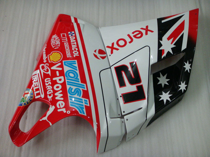 Number 21 Red and White XEROX - Ducati 748/916/996/998 96-02 Fairing Kit (Single Passenger Seat)