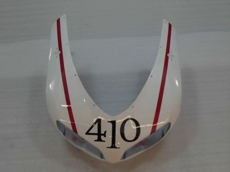 Number 410 White and Red Factory Style - Ducati 848/1098/1198 07-11 Fairing Kit