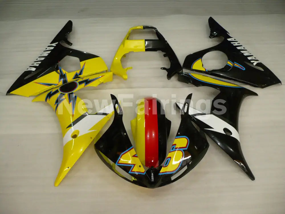 Number 46 Kit carénage Sun Moon jaune et noir pour YZF R6 – NewFairings