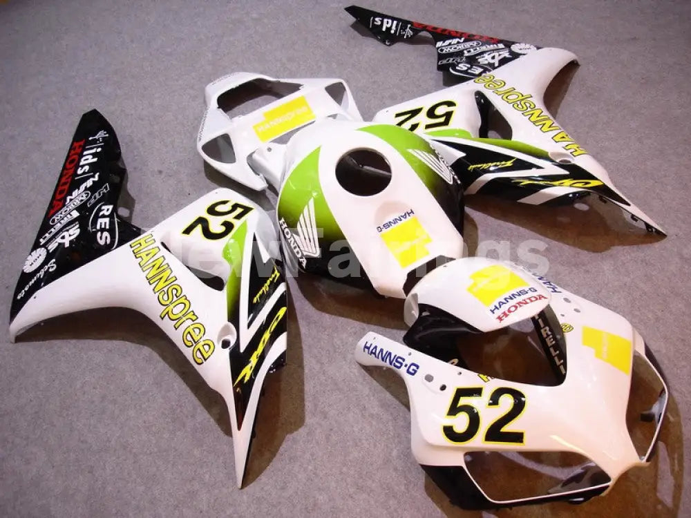 Number 52 White Green and Yellow HANN Spree - CBR1000RR 06-07 Fairing Kit