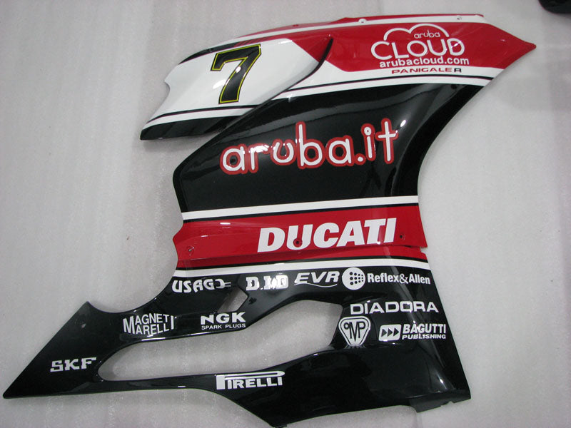 Number 7 Red and White Black PIRELLI - Ducati 1199 Panigale 12-14 Fairing Kit