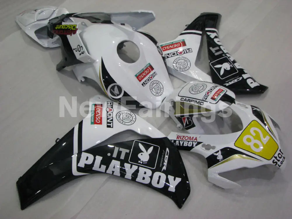 Number 82 White and Black Playboy - CBR1000RR 08-11 Fairing Kit