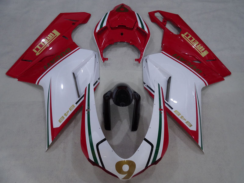 Number 9 Red and White Black PIRELLI - Ducati 848 07-11 Fairing Kit