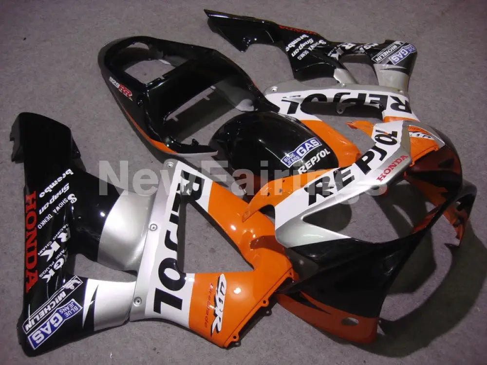 Orange and Silver Black Repsol - CBR 929 RR 00-01 Fairing Kit