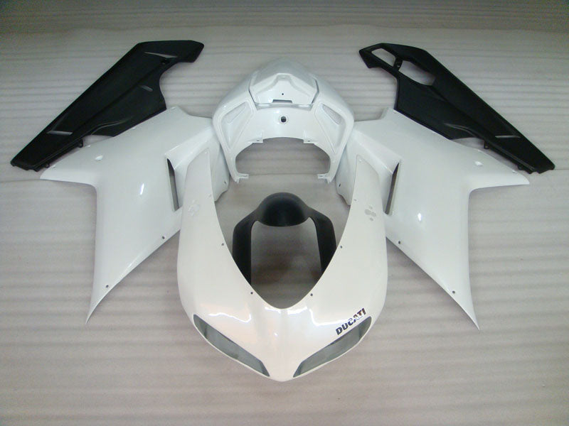 Pearl White and Matte Black Factory Style - Ducati 848/1098/1198 07-11 Fairing Kit