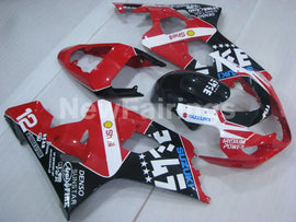 Red and Black White Factory Style - GSX-R600 04-05 Fairing Kit
