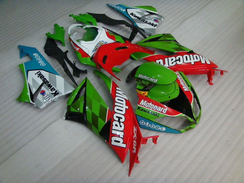 Red Green and Black Motocard - NINJA ZX-6R 09-12 Fairing