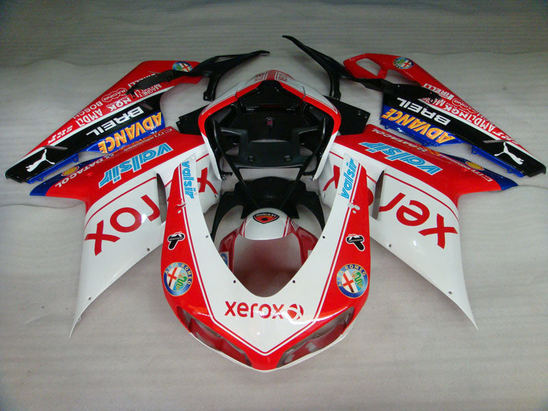 Red and White Black Xerox - Ducati 1098 07-11 Fairing Kit