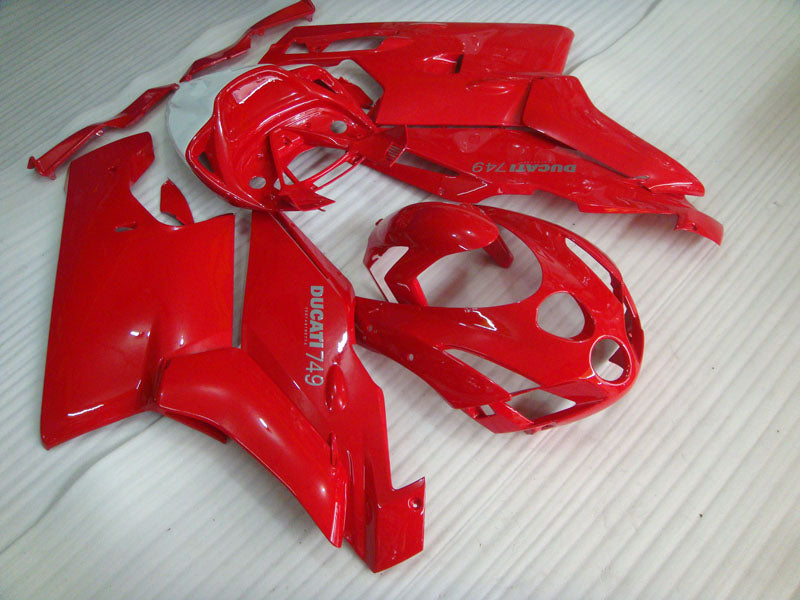 Red and White Factory Style - Ducati 749 03-04 Fairing Kit (Single Passenger Seat)