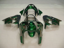 Charger l'image dans la galerie, Silver and Green Flame - NINJA ZX-9R 00-01 Fairing Kit