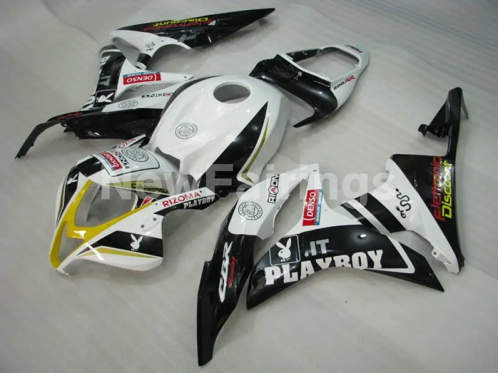 White and Black Playboy - CBR600RR 07-08 Fairing Kit