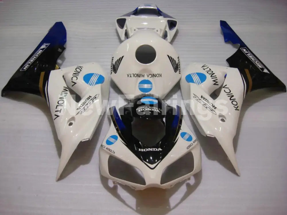 White and Blue Black Konica Minolta - CBR1000RR 06-07 Fairing Kit